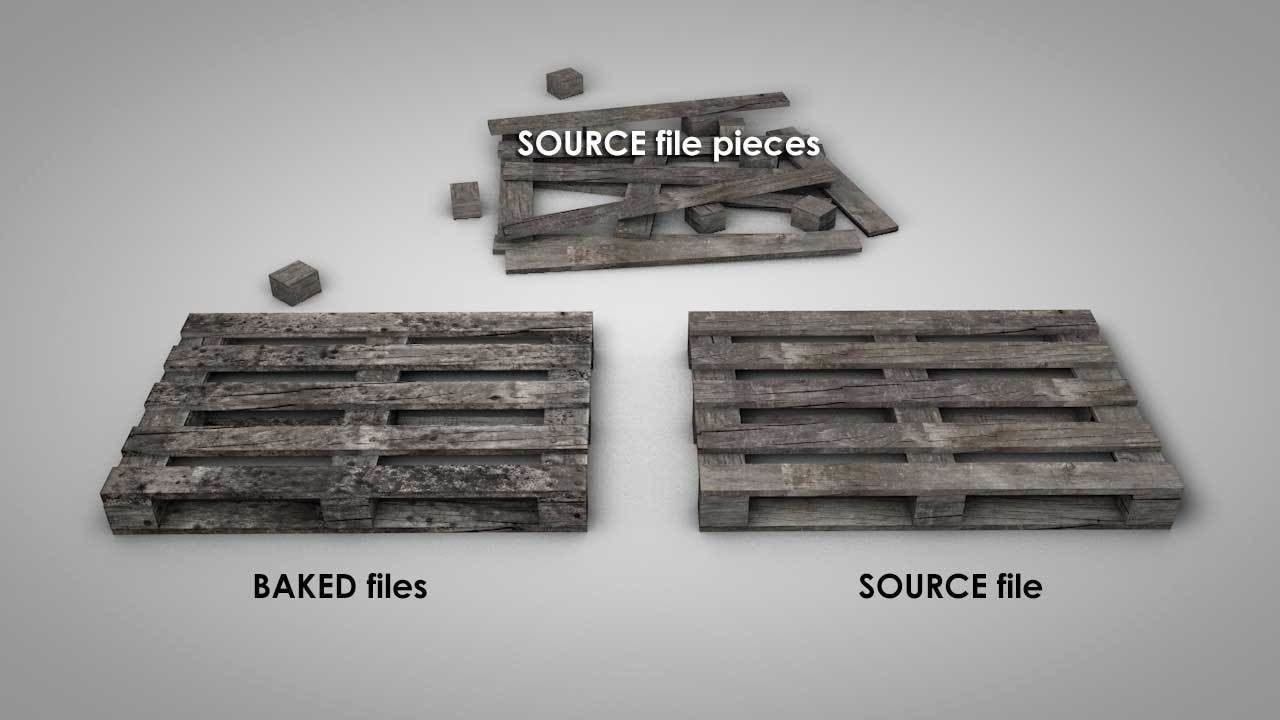 Dirty Wooden Pallets Low-poly 3D model_15