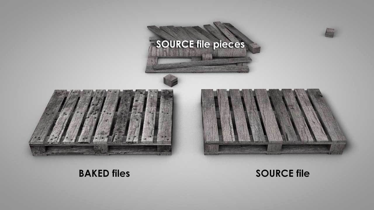Dirty Wooden Pallets Low-poly 3D model_17