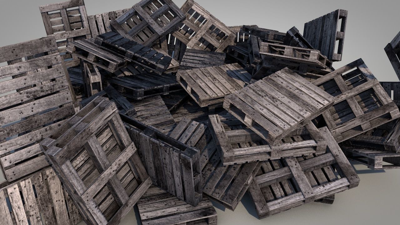 Dirty Wooden Pallets Low-poly 3D model_11