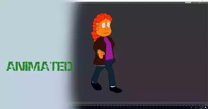 Cartoon Woman Character 3D model