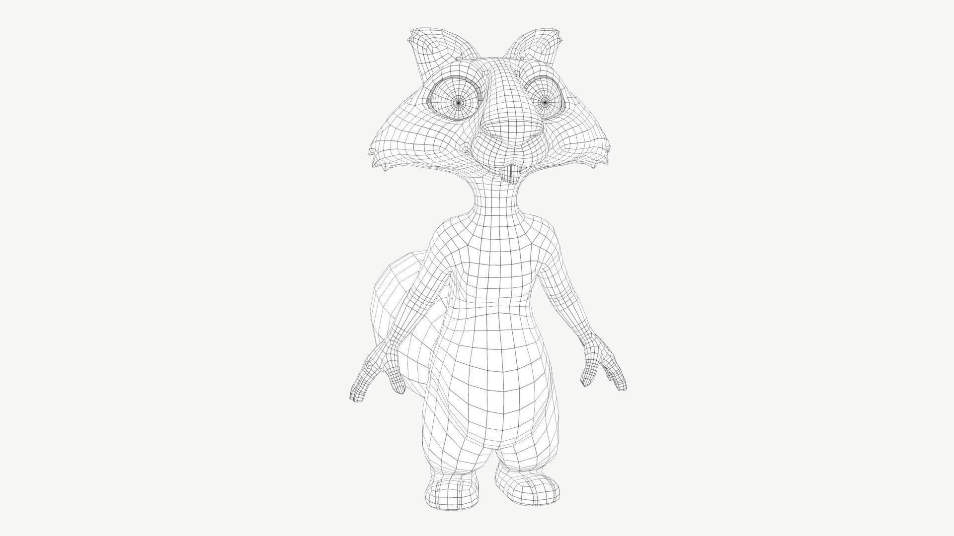Cartoon Squirrel Low-poly 3D model_1