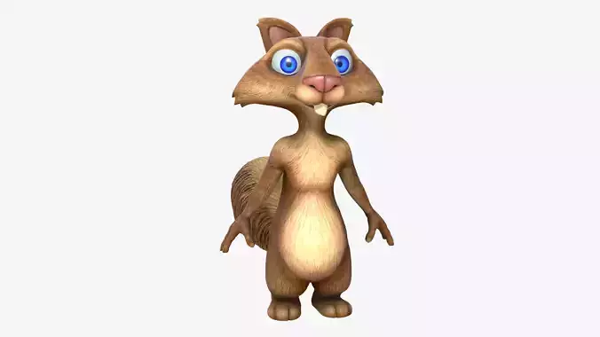 Cartoon Squirrel Low-poly 3D model