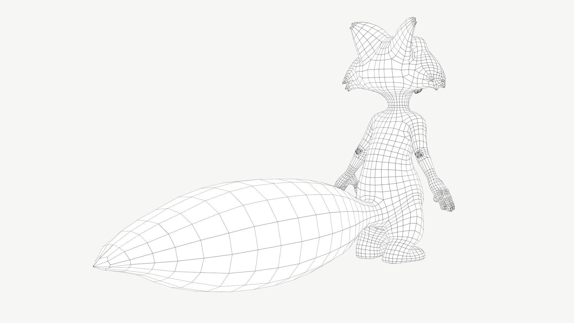 Cartoon Squirrel Low-poly 3D model_5