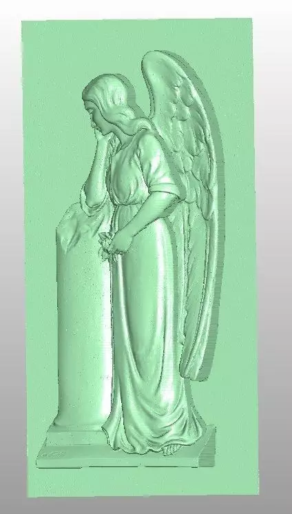 Angel in tomb mold 3D model_0