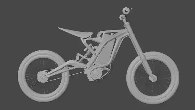 Mountain electric bike high poly model 3D model