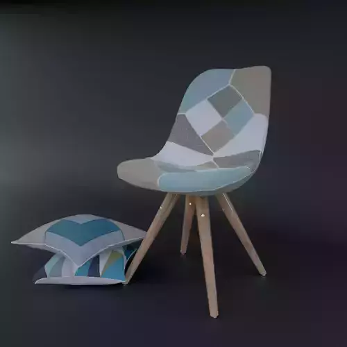 Patchwork chair and pillow