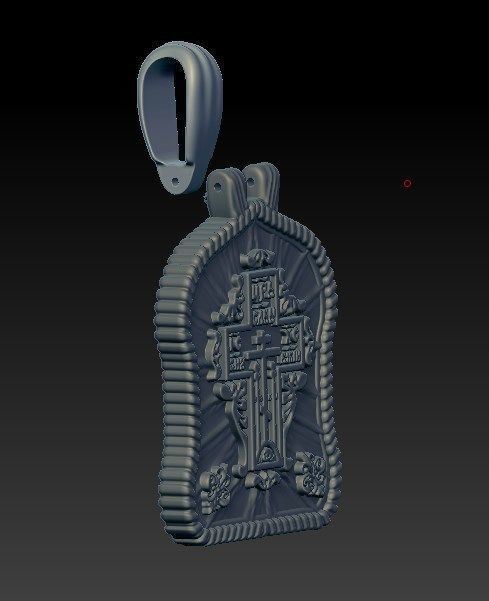 Holy family icon with cross on the other side and Christmas star 3D print model_14