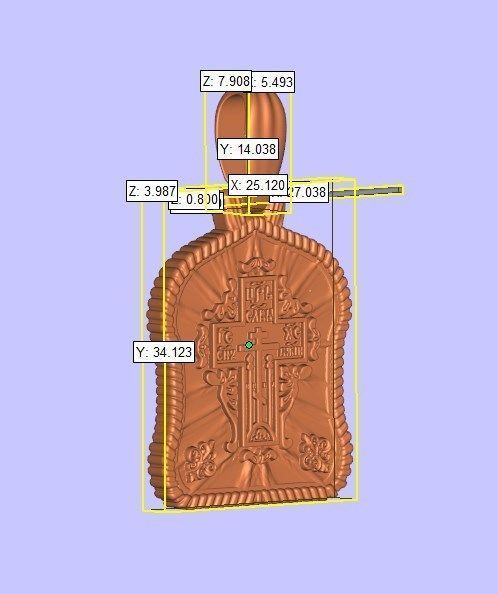 Holy family icon with cross on the other side and Christmas star 3D print model_20