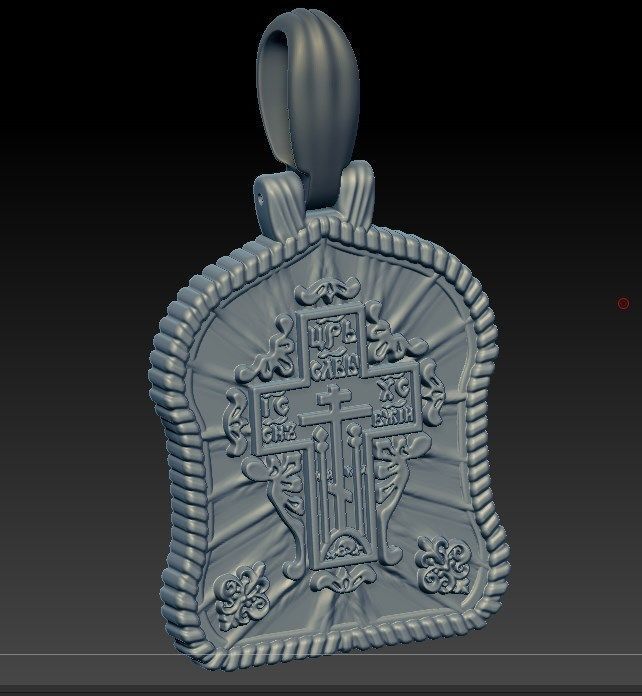 Holy family icon with cross on the other side and Christmas star 3D print model_12