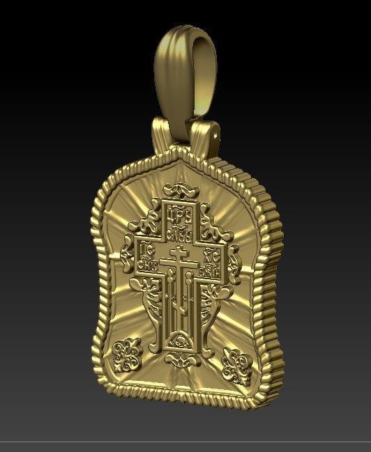 Holy family icon with cross on the other side and Christmas star 3D print model_24