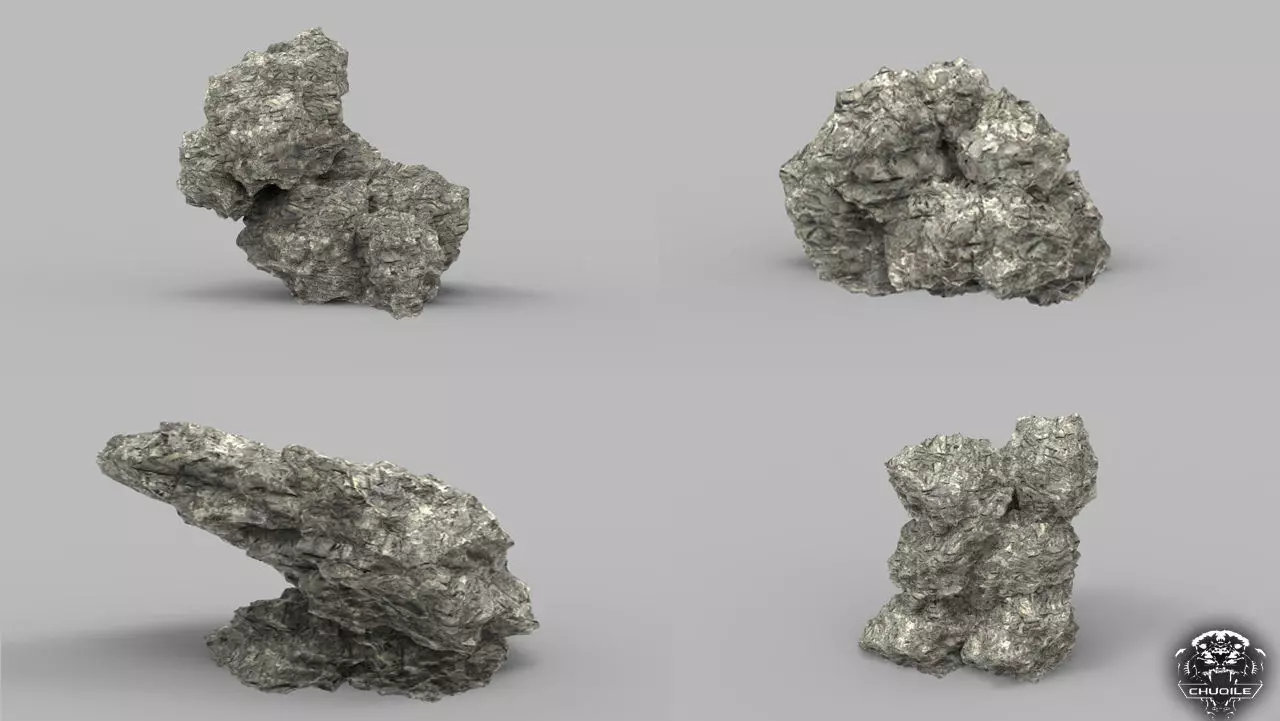Cliff Rock High Poly 3D model_0