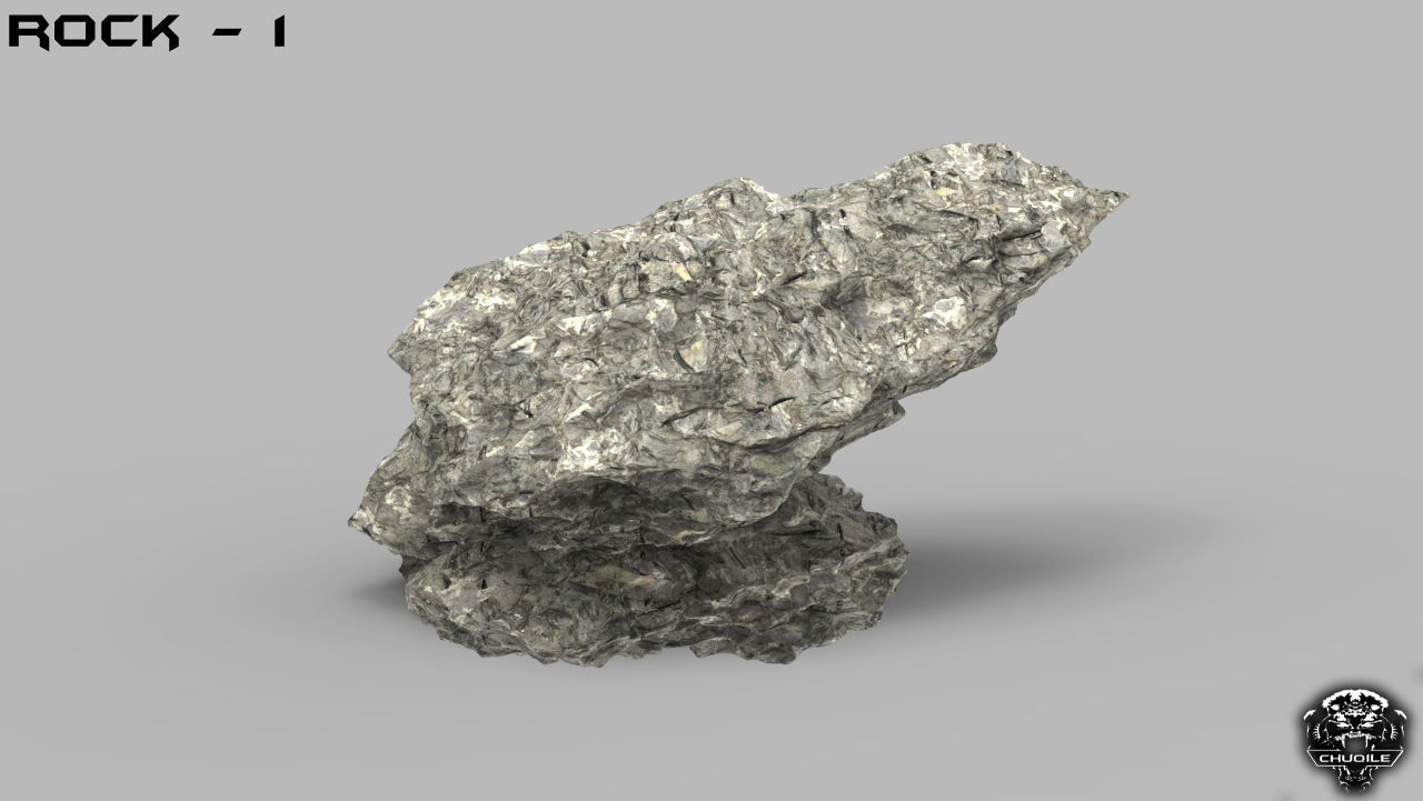 Cliff Rock High Poly 3D model_3