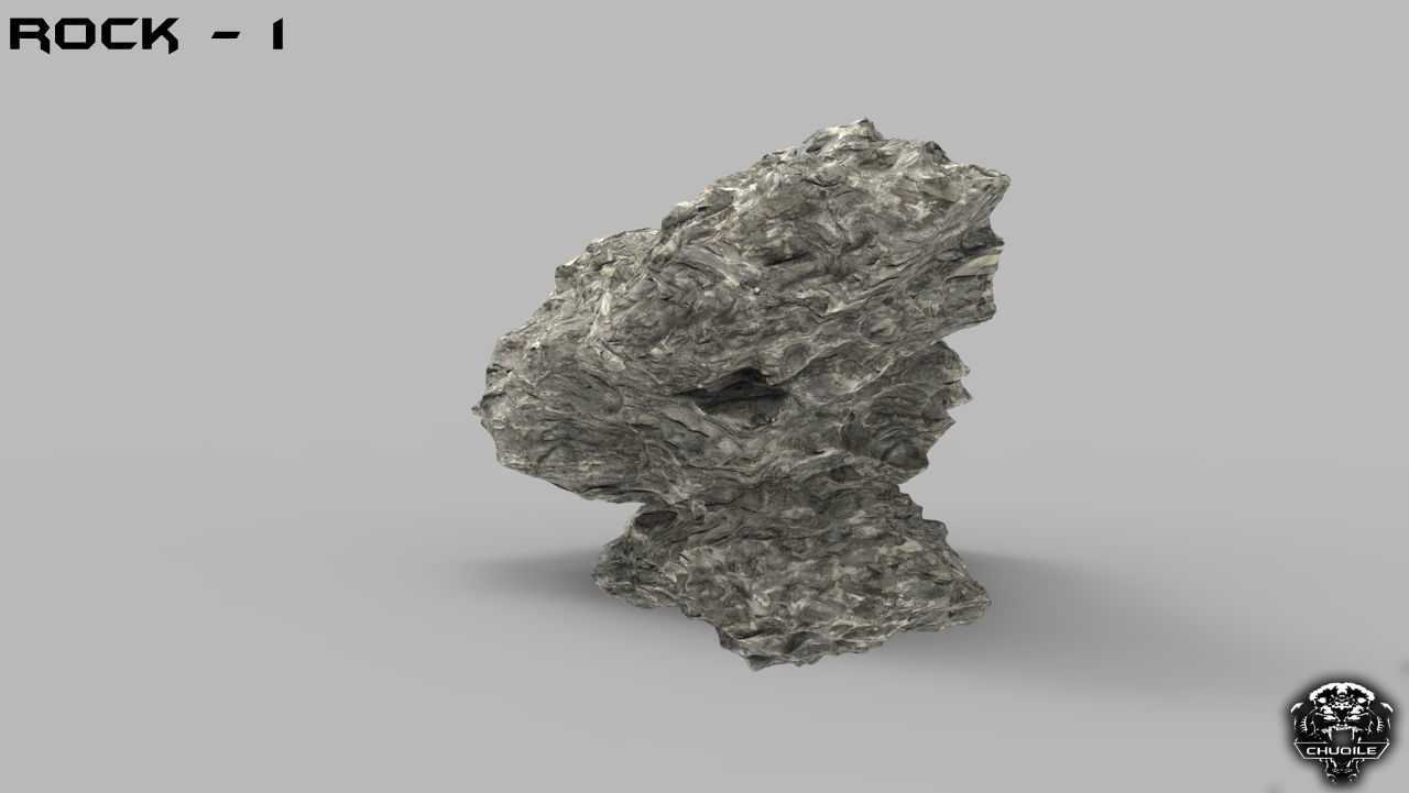 Cliff Rock High Poly 3D model_4