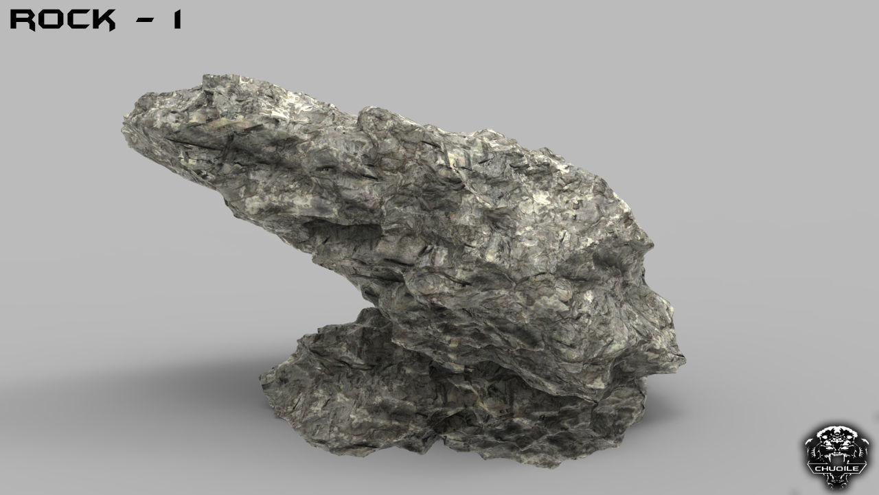 Cliff Rock High Poly 3D model_1