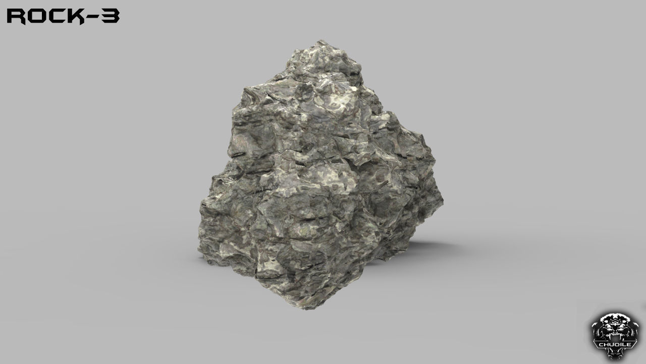 Cliff Rock High Poly 3D model_10