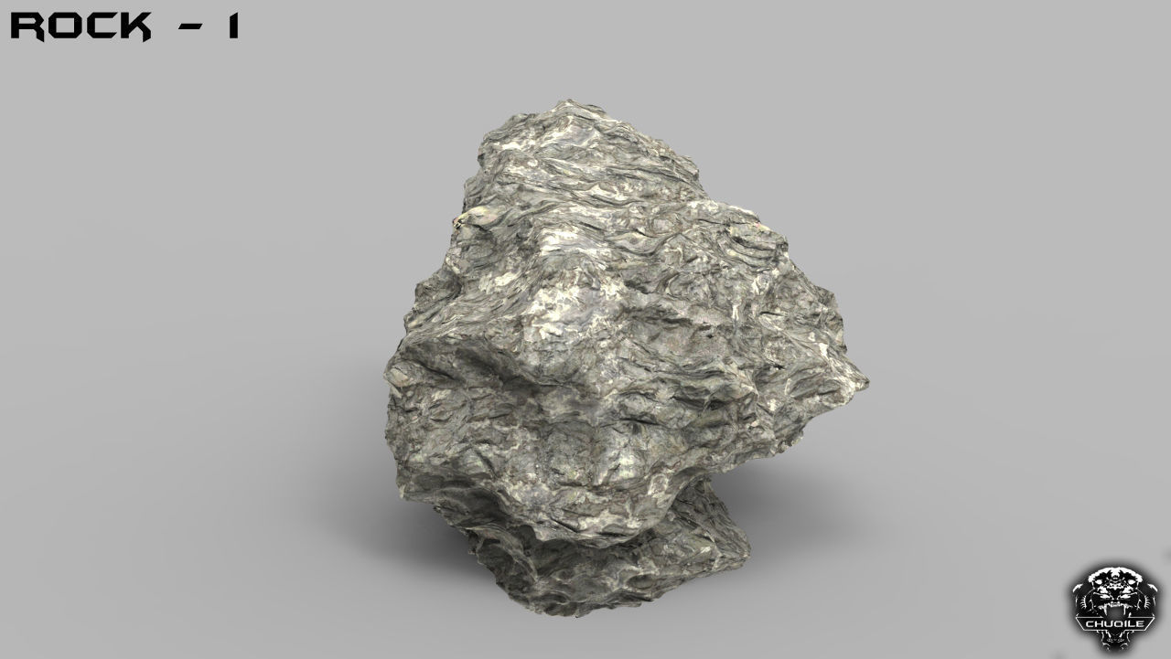 Cliff Rock High Poly 3D model_2