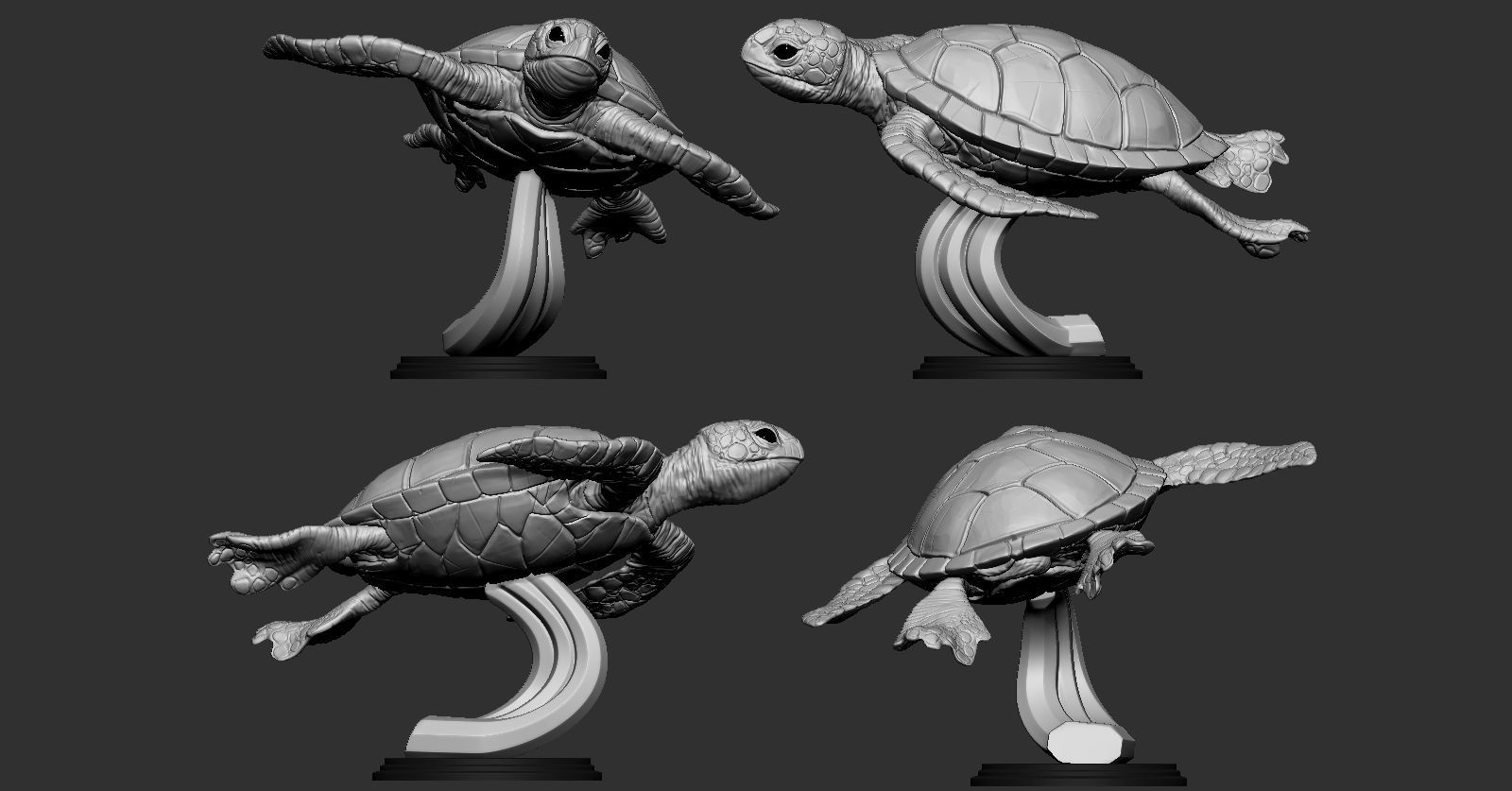 Turtle star wars force awakens statue 3D print model_5