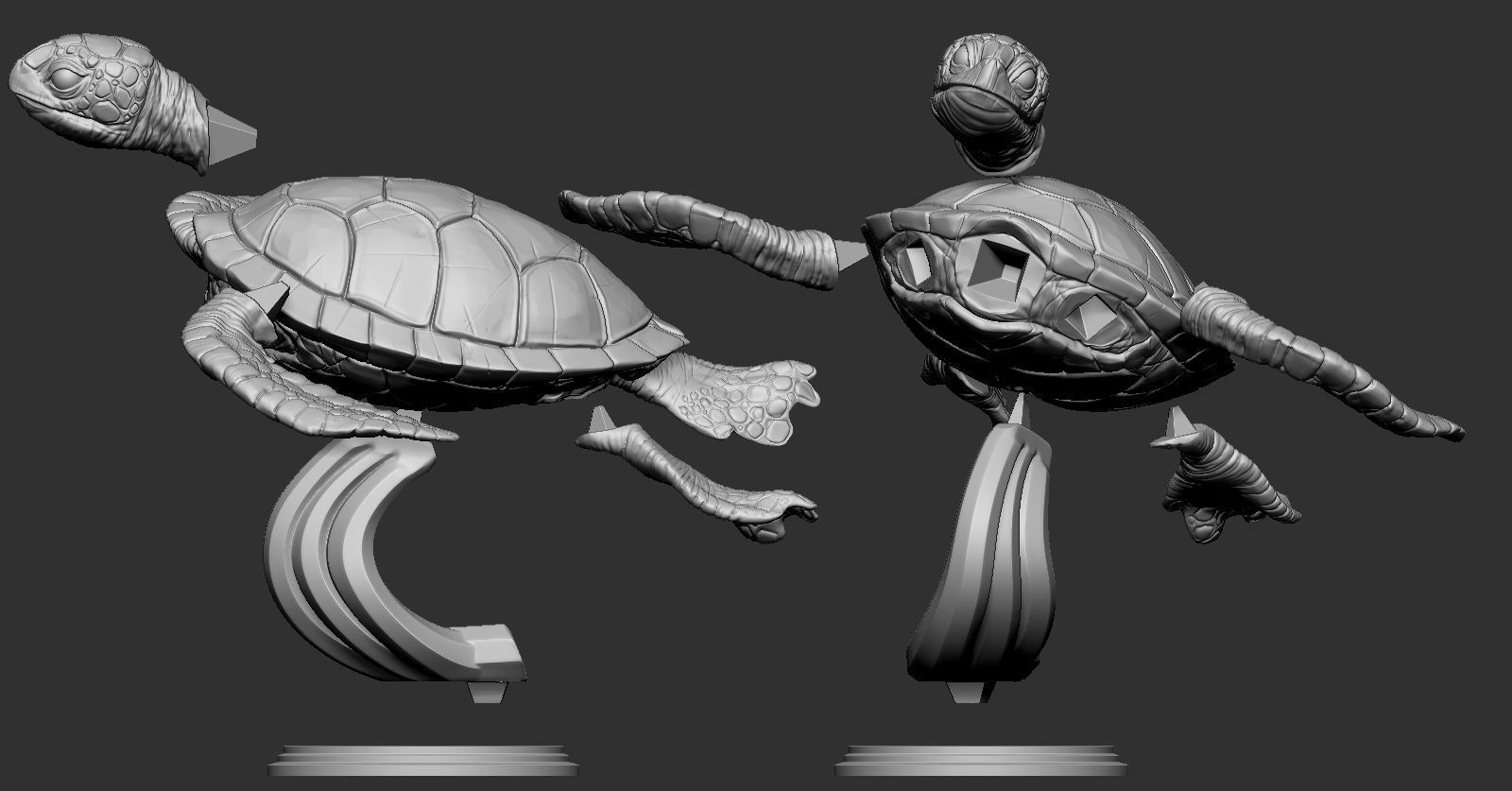 Turtle star wars force awakens statue 3D print model_6