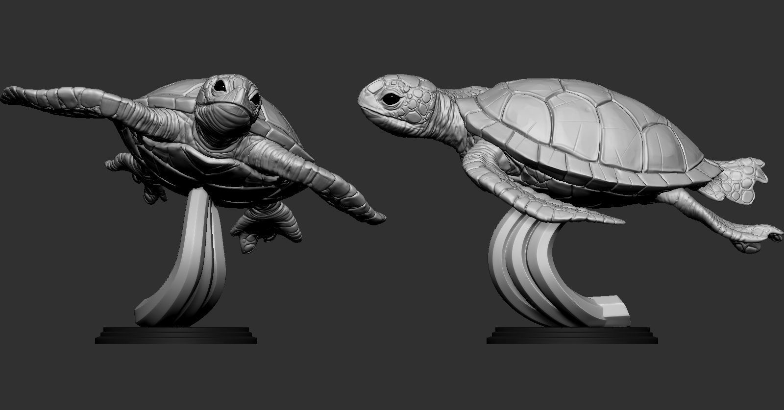 Turtle star wars force awakens statue 3D print model_1