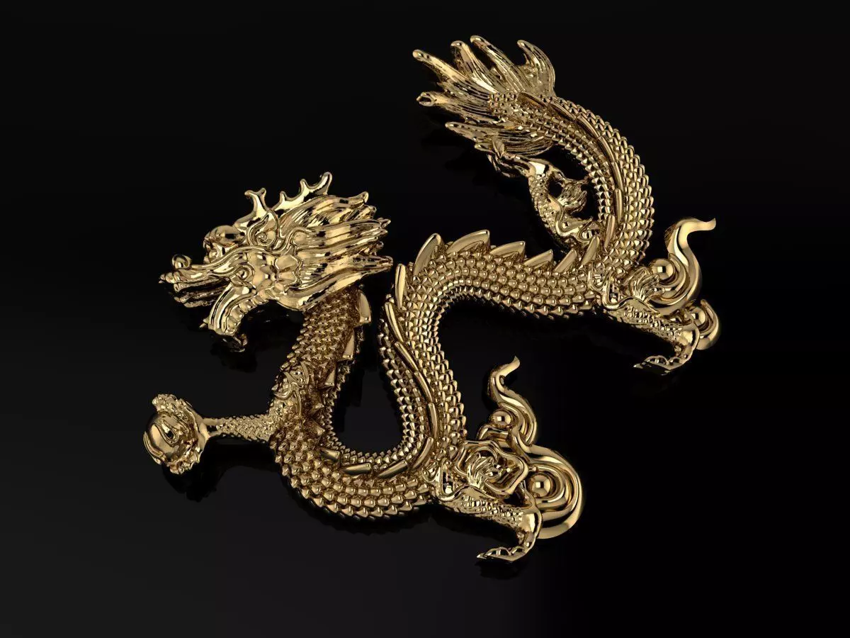 Asian Dragon pendant 3D model_0