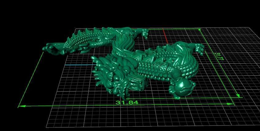 Asian Dragon pendant 3D model_4