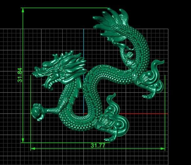 Asian Dragon pendant 3D model_1