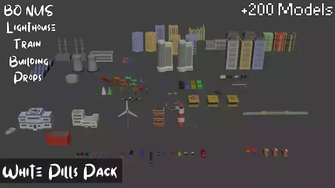 City Lowpoly Pack WhitePillsPack