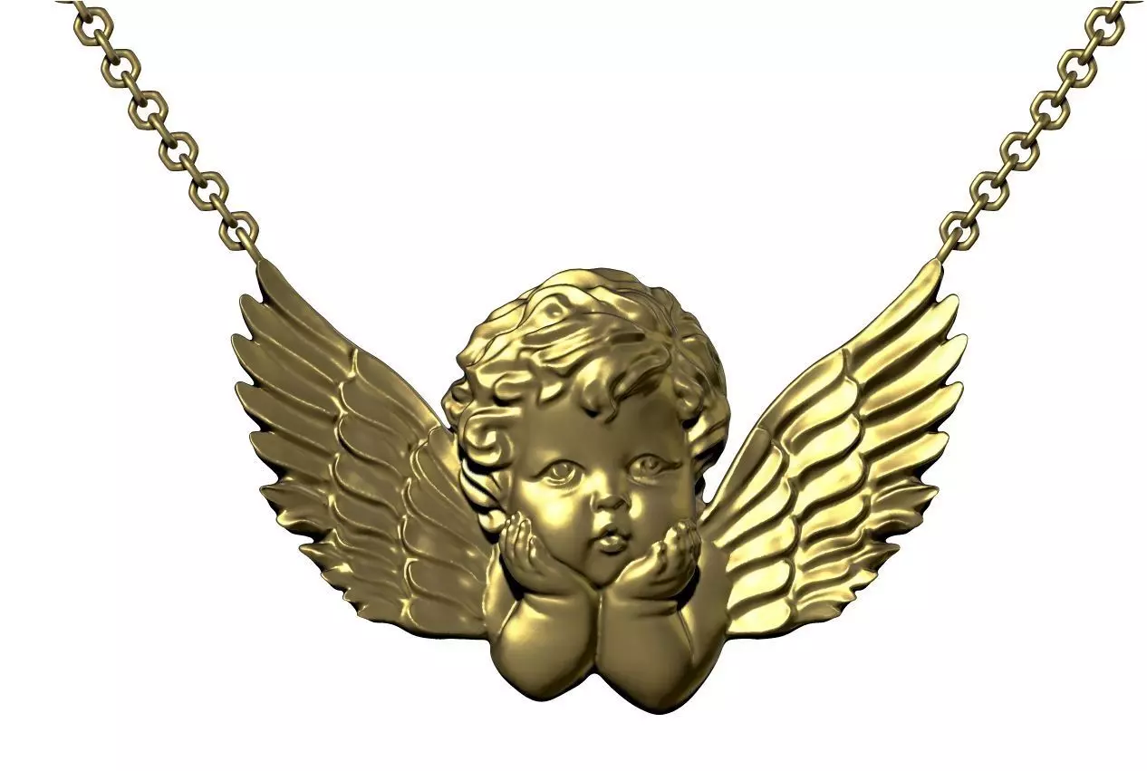 Angel Pendant - 3D Printable STL - Hollow and Solid Versions 3D print model_0