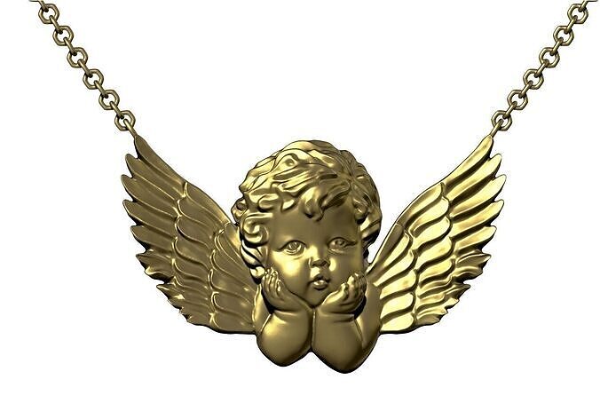 Angel Pendant - 3D Printable STL - Hollow and Solid Versions 3D print model
