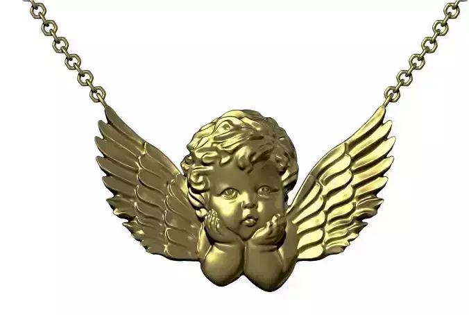 Angel Pendant - 3D Printable STL - Hollow and Solid Versions
