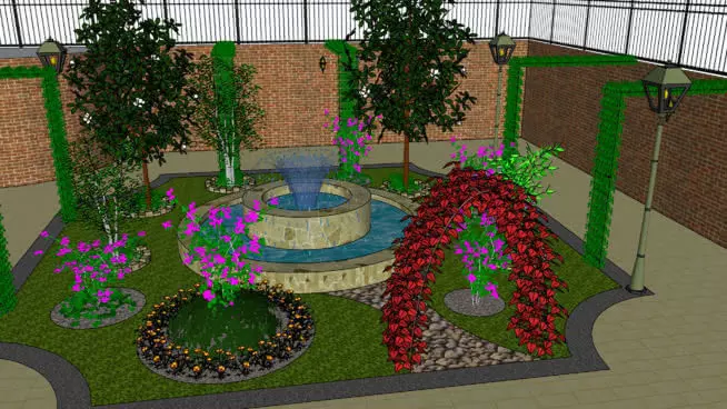 Garden design 3D model_0