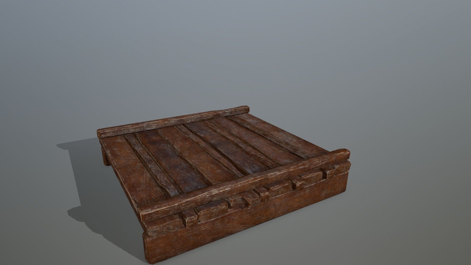 Wood and Rope set Low-poly 3D model_6