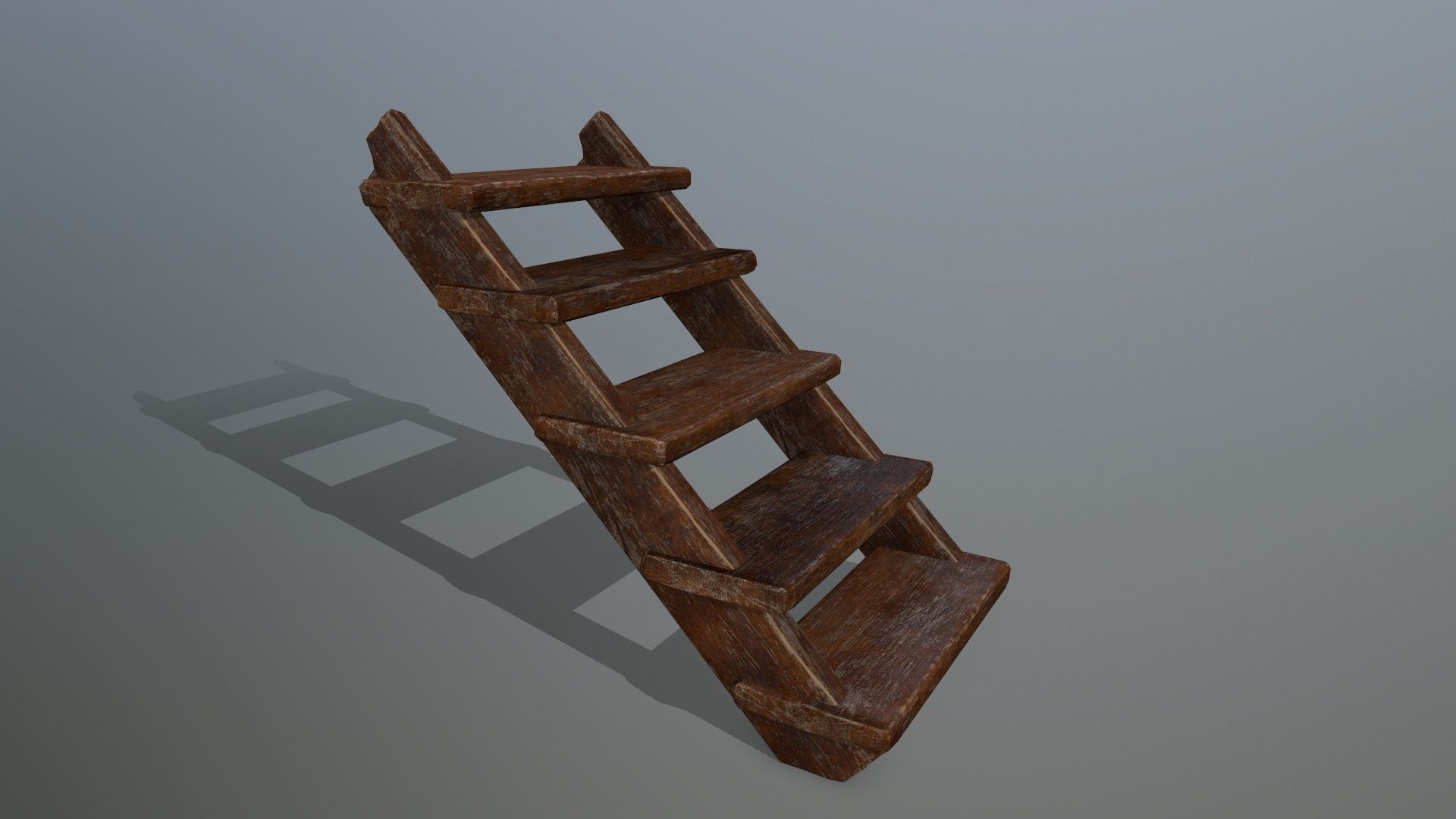 Wood and Rope set Low-poly 3D model_15