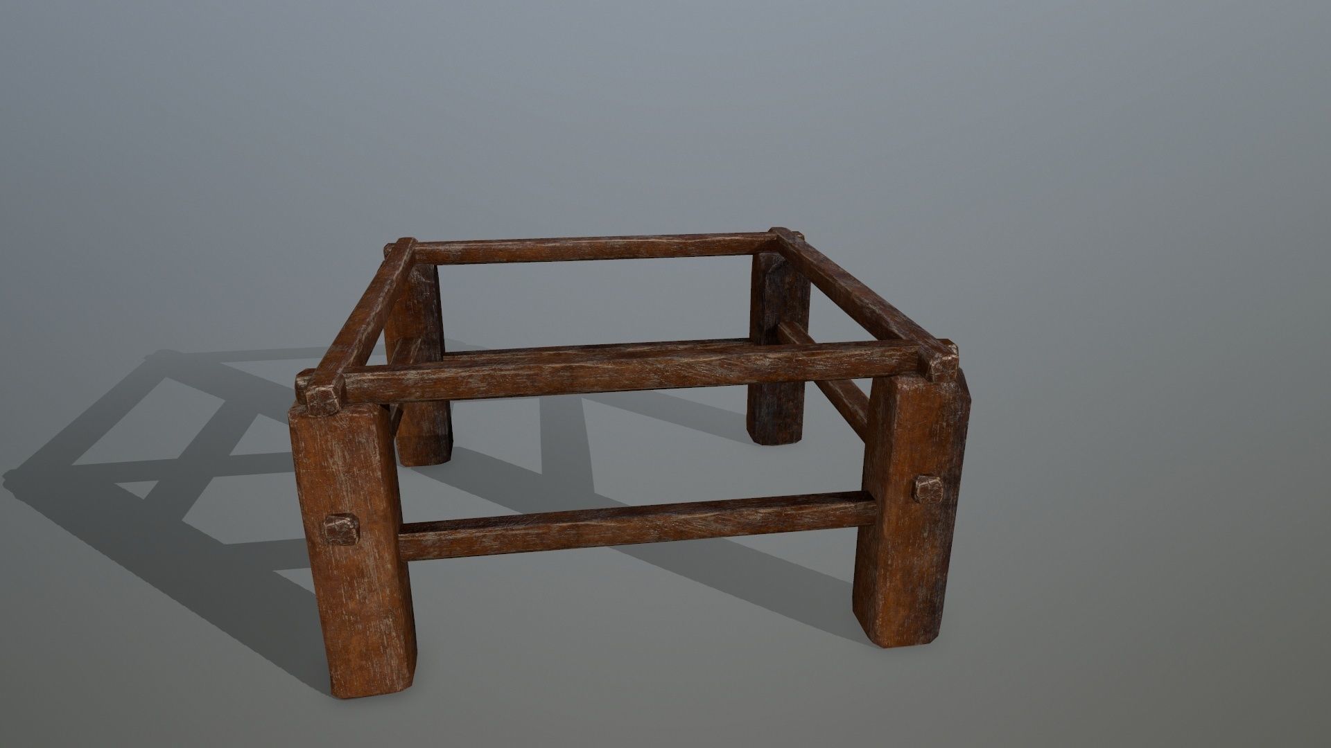 Wood and Rope set Low-poly 3D model_9
