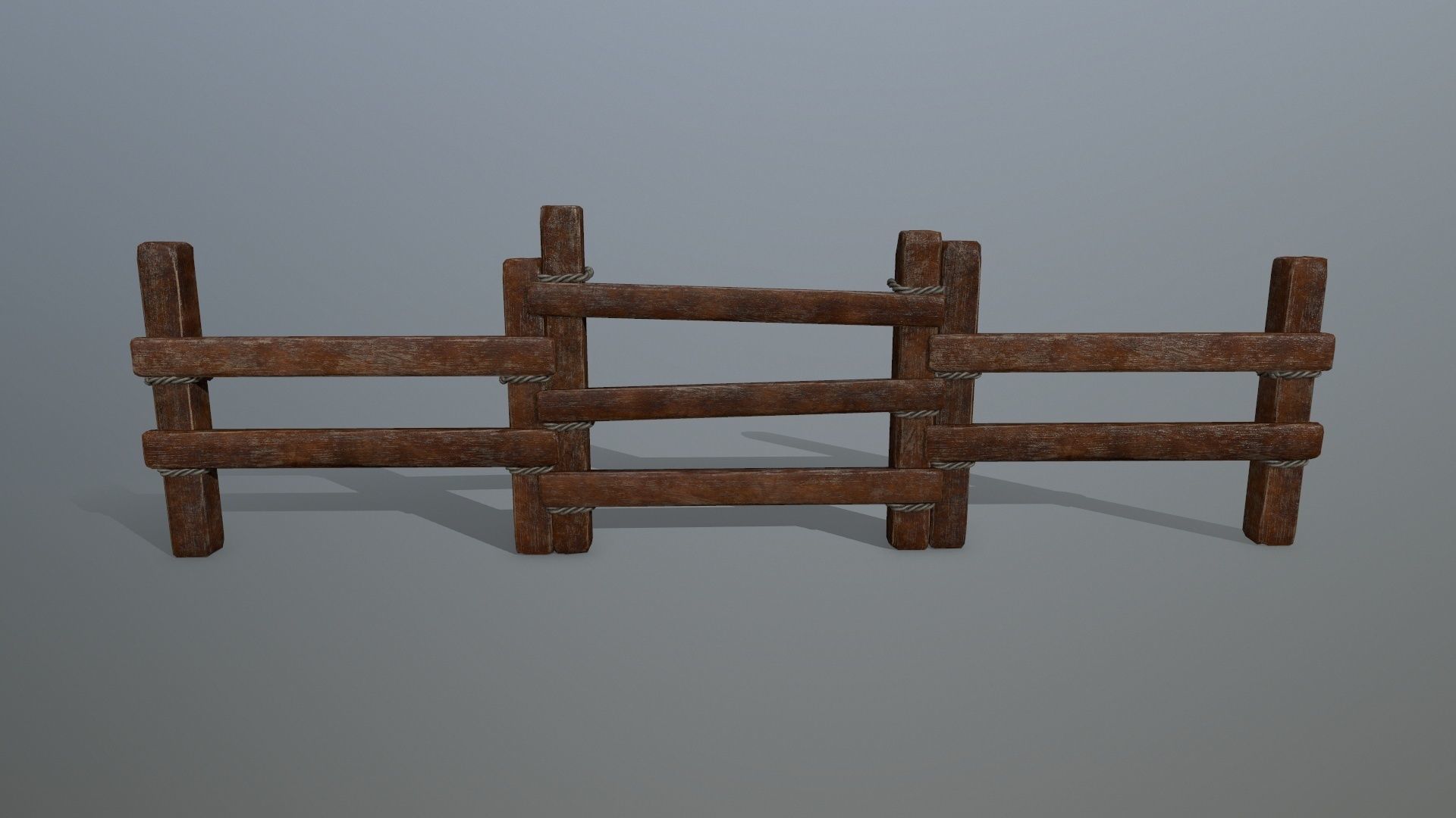 Wood and Rope set Low-poly 3D model_25