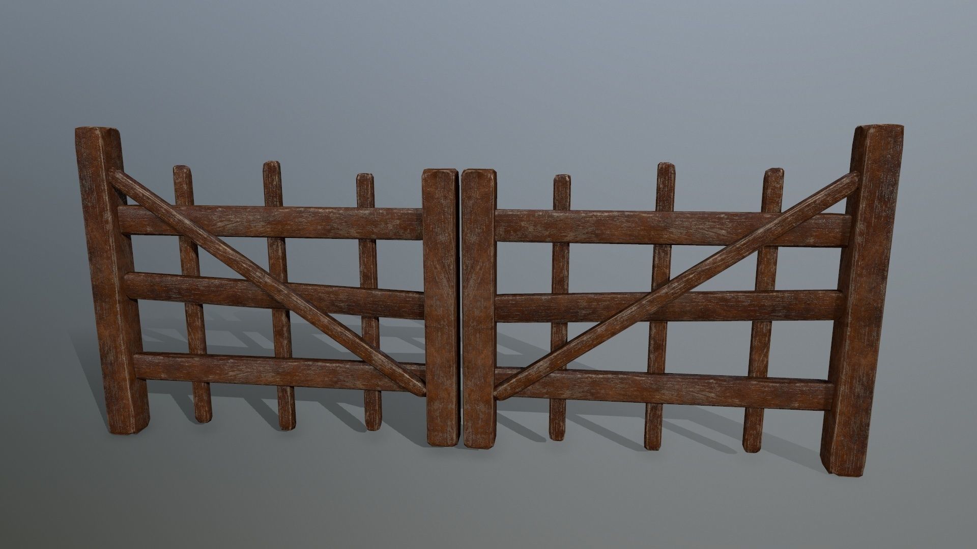 Wood and Rope set Low-poly 3D model_13