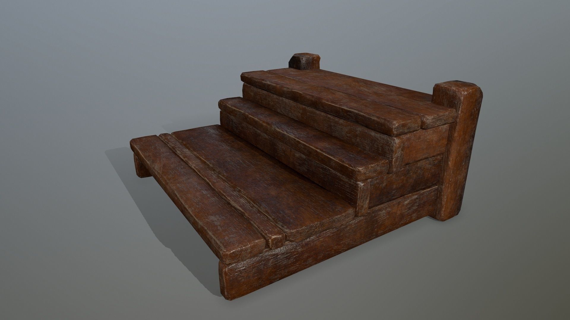 Wood and Rope set Low-poly 3D model_22