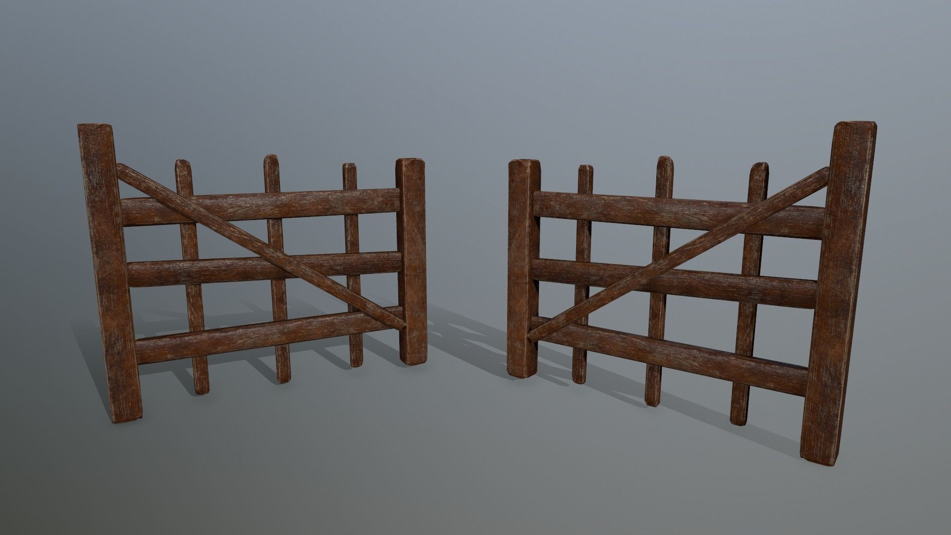 Wood and Rope set Low-poly 3D model_14