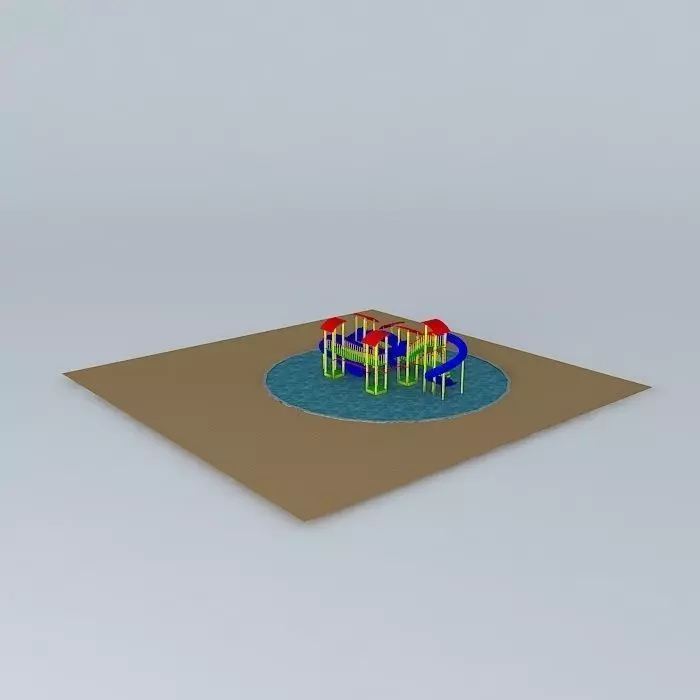 Water Park Playstructure Free 3D model_0