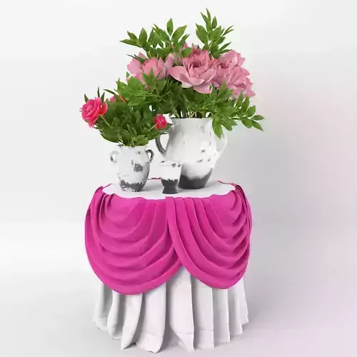 Vase lutos with Peony