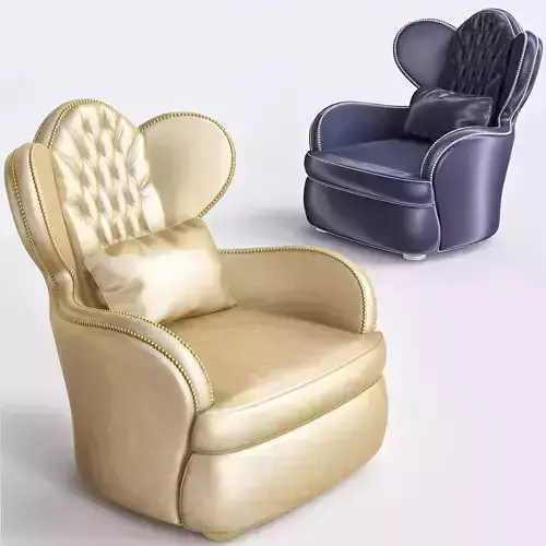 Mascheroni DUMBO Classic style bergere leather armchair