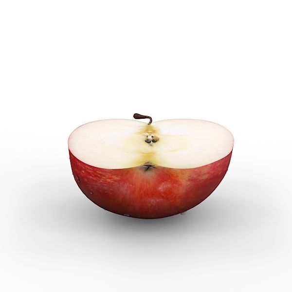 Red Apple Half 3D model_1