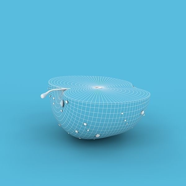 Red Apple Half 3D model_10