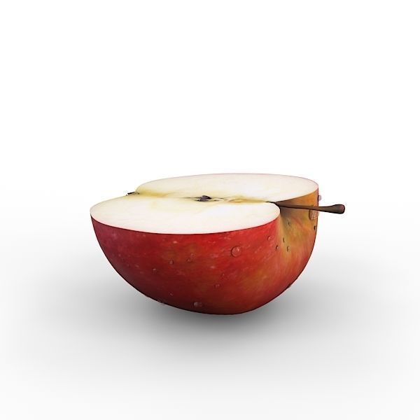 Red Apple Half 3D model_5