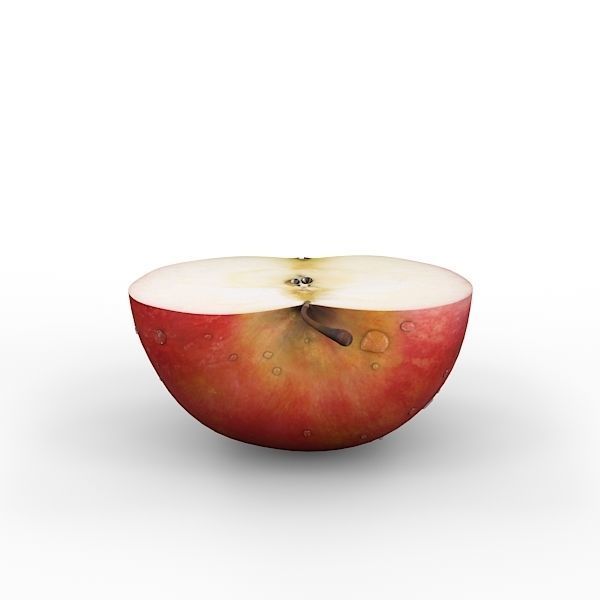 Red Apple Half 3D model_7