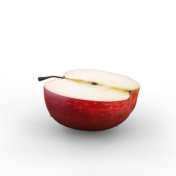 Red Apple Half 3D model_11