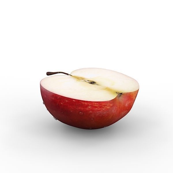 Red Apple Half 3D model_13
