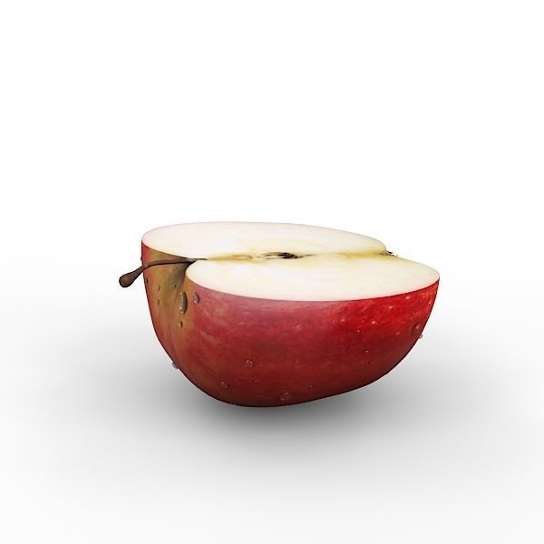 Red Apple Half 3D model_9