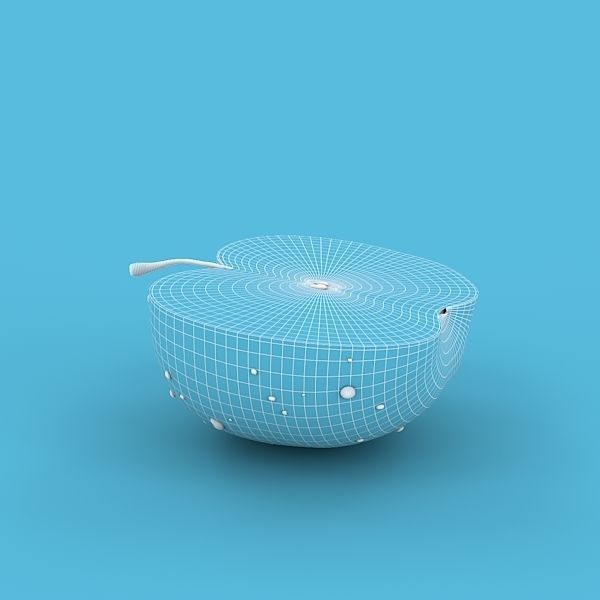 Red Apple Half 3D model_12