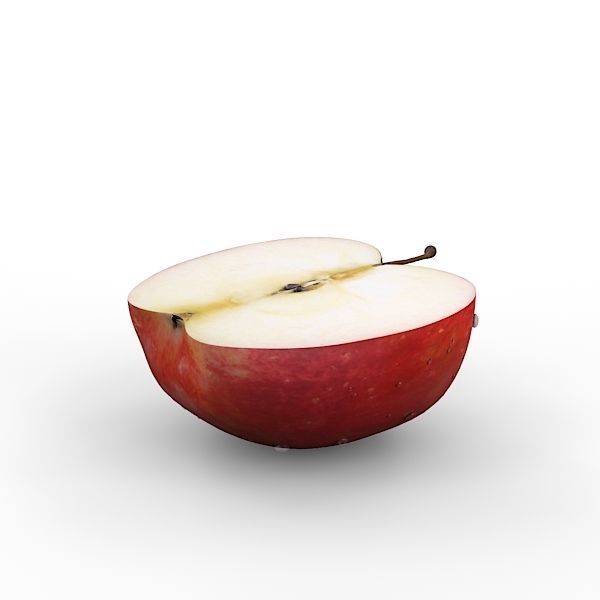 Red Apple Half 3D model_3
